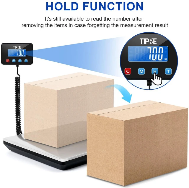 Alt view image 6 of 7 - Shipping Scale 660lbs for Packages,Heavy Duty Digital Postal Express Scale,1 oz High Accuracy with Charging Cable & Batteries,Extra Large Stainless Steel for Small Business,Warehouse,Home