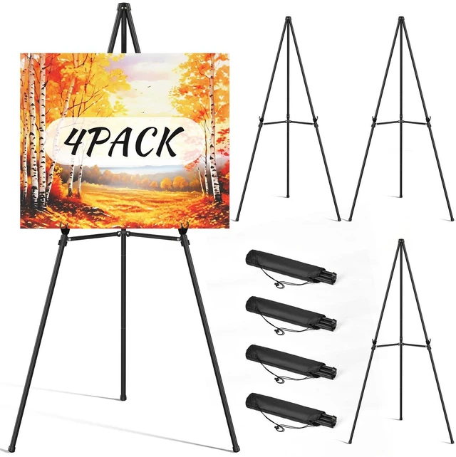 Main image of Easel Stand for Sign Portable,66" Easel Display Stand Metal, Adjustable Easels for Display,Wedding Signs, Posters-Black(4 Pack)