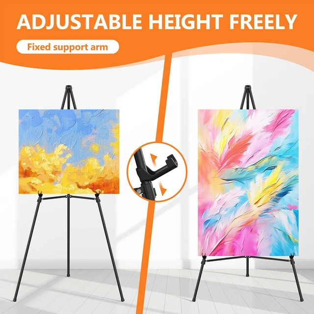 Alt view image 5 of 7 - Easel Stand for Sign Portable,66" Easel Display Stand Metal, Adjustable Easels for Display,Wedding Signs, Posters-Black(4 Pack)