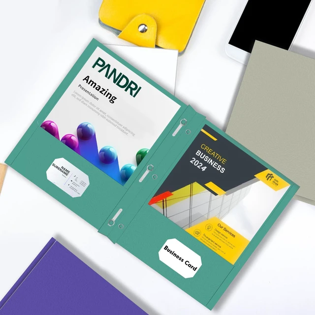 Alt view image 7 of 7 - 30 Pack Two Pocket Paper Folders with Prongs, Letter Size (5 Colors) 3 Prong Folders with Pockets, Paper, 3 Hole Punched, For School, Office, Home, Business