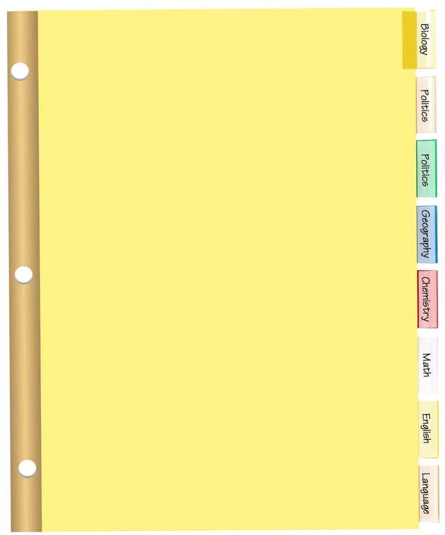 Alt view image 6 of 7 - Binder Divider, 240 Pack Binder Index Dividers with 8 Tabs,Letter Size Paper Binder Divider for School Office Home Business,Yellow