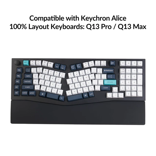 Alt view image 2 of 7 - Black Silicone Wrist & Palm Rest, 17.56" for 100% Alice Layout Mechanical Keyboards (Q13 Max / Q13 Pro) Full Honeycomb Anti-Slip Base, Smooth and Soft Typing Support