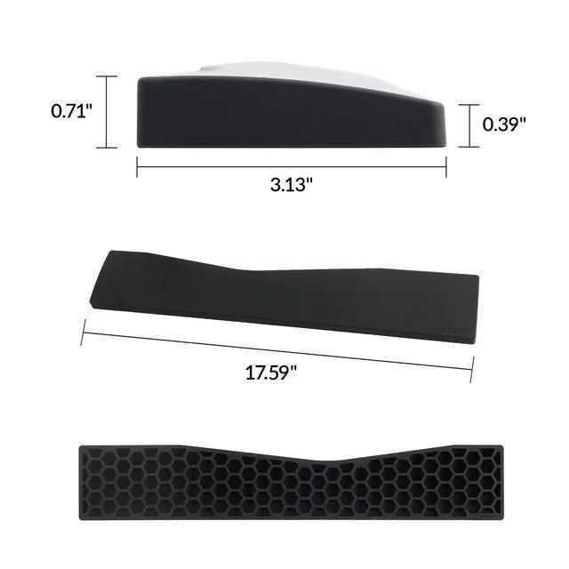 Alt view image 3 of 7 - Black Silicone Wrist & Palm Rest, 17.56" for 100% Alice Layout Mechanical Keyboards (Q13 Max / Q13 Pro) Full Honeycomb Anti-Slip Base, Smooth and Soft Typing Support