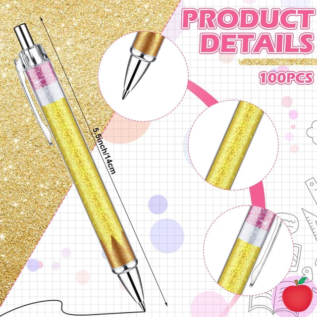 Alt view image 3 of 7 - 100 Pcs Teacher Pens Back to School Gifts Bulk Pencil Ballpoint First Day of School Gift for Teacher Student Welcome Back to Classroom Preschool Kindergarten Staff Must Have Stationery
