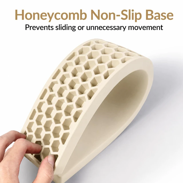 Alt view image 5 of 7 - Retro Cream Silicone Wrist & Palm Rest, 17.6" Full Size for K10 Pro / K10 Max / Q6 / Q6 Pro / Q6 Max / Q6 HE / V6 / V6 Max / C4 HE, Washable, Non-Slip Base, Typing Support