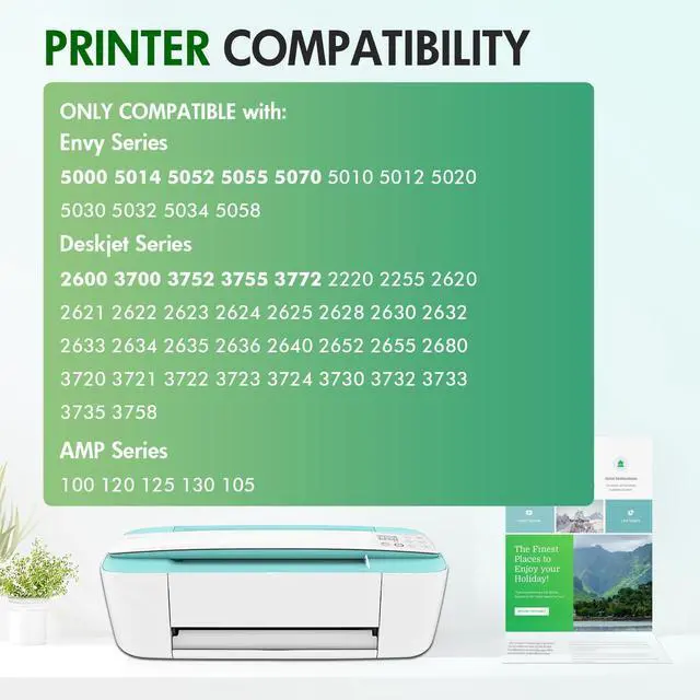Alt view image 2 of 7 - 65XL 65 Black 3755 5055 3772 Ink Cartridges Combo Pack for HP Printers Replacement for HP 65XL Black Ink Cartridge Printer DeskJet 3755 2600 3700 Envy 5055 5000 AMP 100 Series (2 Pack Black*2)