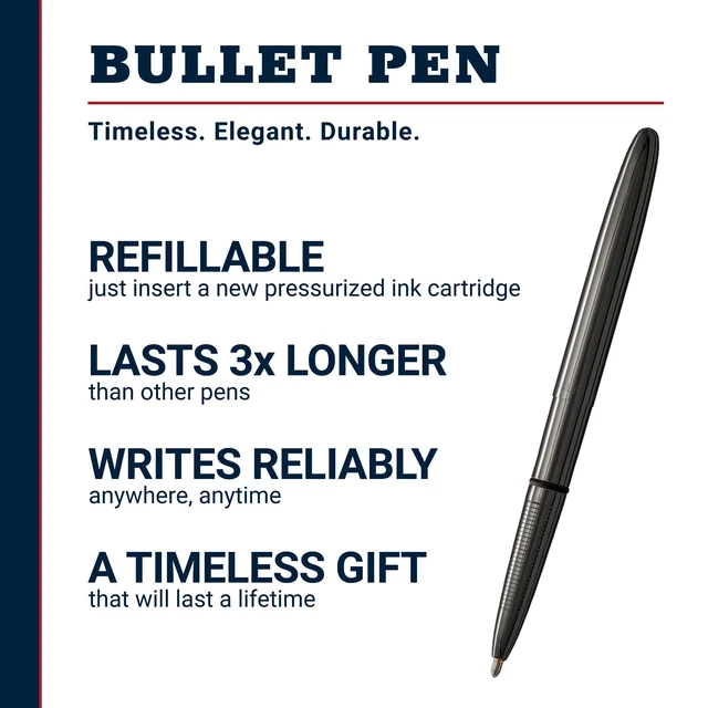 Alt view image 2 of 7 - Space Pen Dark Matter Black Titanium Nitride Ballpoint Bullet Pen Gift Box, Compact Size, Writes Upside Down and in Extreme Temperatures, Smooth Black Ink, Medium Point, Made in the USA