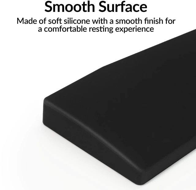 Alt view image 6 of 7 - Black Silicone Wrist & Palm Rest, 17.56" for 100% Alice Layout Mechanical Keyboards (Q13 Max / Q13 Pro) Full Honeycomb Anti-Slip Base, Smooth and Soft Typing Support