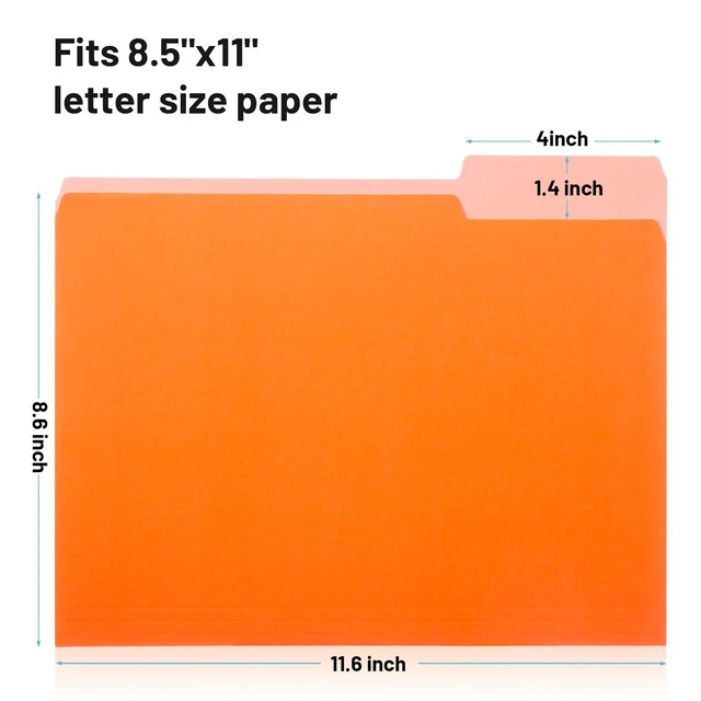 Alt view image 2 of 7 - Colored File Folders,100 Pack Manila Folders, Letter Size 8.5" x 11", 1/3-Cut Tabs, Assorted 10 Colors, Colored File Folders for Office, School & Business Organization