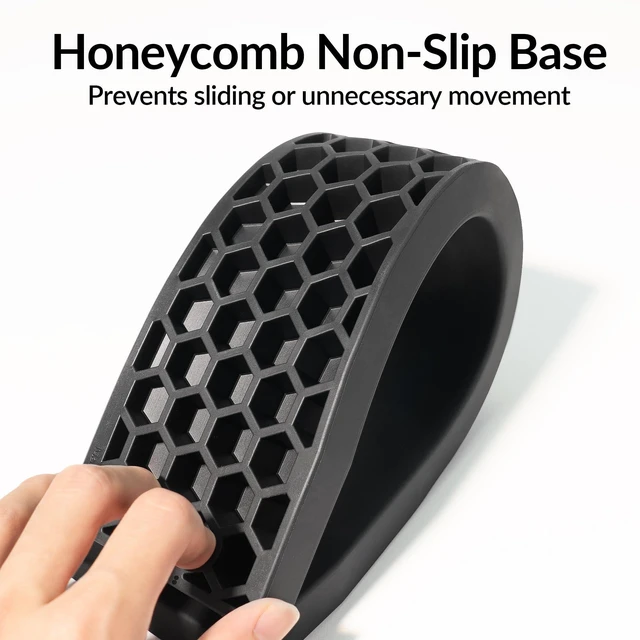 Alt view image 7 of 7 - Black Silicone Wrist & Palm Rest, 17.56" for 100% Alice Layout Mechanical Keyboards (Q13 Max / Q13 Pro) Full Honeycomb Anti-Slip Base, Smooth and Soft Typing Support
