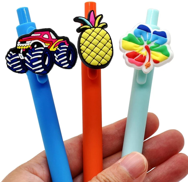 Alt view image 4 of 7 - YEALQU 200PCS Random Different Pencil Topper Decoations Cute PVC Pencil Toppes Lovely Black Clip for Pupil/Junior Students Gifts Awards