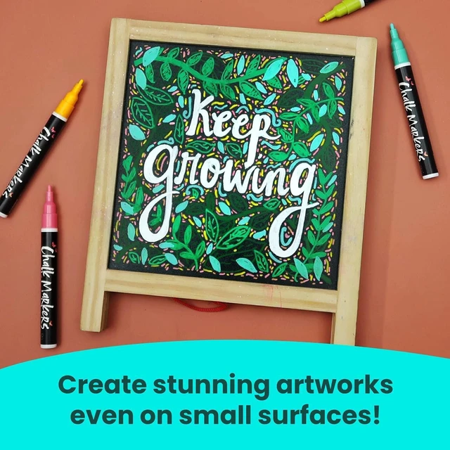 Alt view image 5 of 7 - 30 Chalk Markers Fine Tip (Neon & Pastel) Liquid Chalk Pens for Blackboard Dry Erase Chalk Marker Pens for Signs, Car Windows, Bistro - Erasable Chalkboard Paint Markers, 3mm Reversible Tip