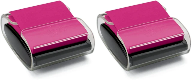 Main image of Pop-up Notes Dispenser, 3x3 in, Black Base Clear Top, Pack Includes Dispenser and a 45-Sheet Pad of Pop-up Notes (WD-330-BK) (Pack of 2)