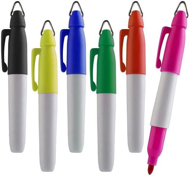 Main image of Mini Permanent Markers | Assorted Colours | Fine Point | 6 Count (Mixed Pack of 48)
