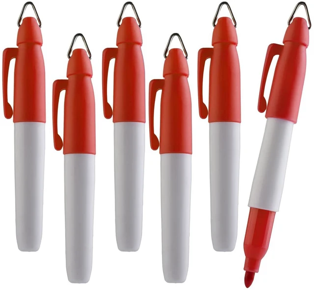 Main image of Mini Permanent Markers | Assorted Colours | Fine Point | 6 Count (Red Pack of 48)