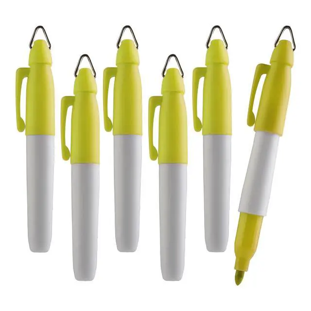 Main image of Mini Permanent Markers | Assorted Colours | Fine Point | 6 Count (Yellow Pack of 48)