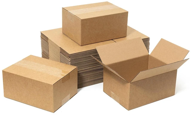 Main image of 8x6x4" Small Shipping Boxes 50 Pack Corrugated Cardboard Box Brown 3 Layers, Bulk quantity, Packaging for Small Business, Mailer Mailing Packing Supplies