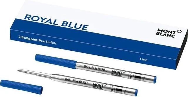 Alt view image 3 of 3 - Ballpoint Pen Refills (F) Royal Blue 124492 Refill Cartridges with a Fine Tip for Ball Pens 2 x Blue Ballpoint Refills