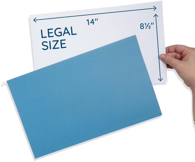 Alt view image 2 of 7 - 25 Hanging File Folders, Legal Size, Reinforced 11pt, 1/5 Cut Tabs, Plastic Tabs and Inserts Included, for Filing Cabinet, Home, and Office Use