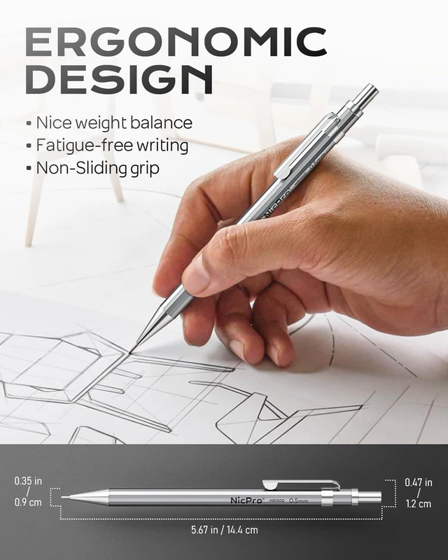 Alt view image 7 of 7 - 37PCS Art Mechanical Pencil Set, Metal Drafting Pencils 0.5 mm, 0.7 mm, 0.9 mm & 2mm Lead Pencil Holder (6B 4B 2B HB 2H 4H Colors) For Sketching Drawing With 20 Tube Lead Refills Eraser Case