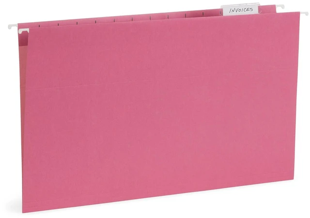 Alt view image 5 of 7 - 25 Hanging File Folders, Legal Size, Gem Tones Reinforced 11pt, 1/5 Cut Tabs, Tabs and Inserts Included, Color-Coded Filing for Cabinet, Home, and Office