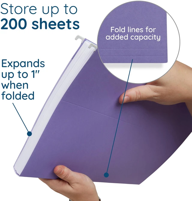 Alt view image 4 of 7 - 25 Hanging File Folders, Legal Size, Gem Tones Reinforced 11pt, 1/5 Cut Tabs, Tabs and Inserts Included, Color-Coded Filing for Cabinet, Home, and Office