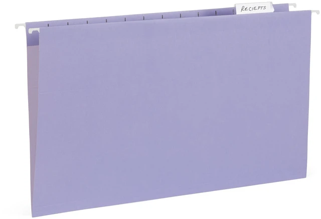 Alt view image 6 of 7 - 25 Hanging File Folders, Legal Size, Gem Tones Reinforced 11pt, 1/5 Cut Tabs, Tabs and Inserts Included, Color-Coded Filing for Cabinet, Home, and Office