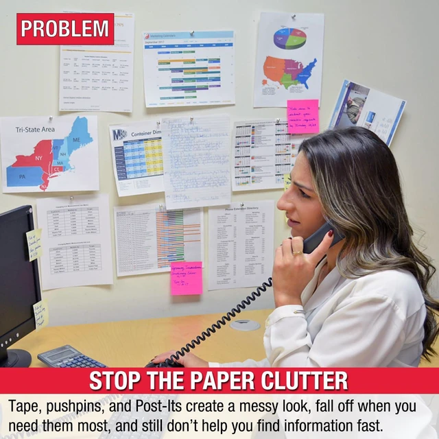 Alt view image 2 of 7 - FASTFIND 10-Pocket Desk Reference Display Organizer, Colors Compact, Heavy-Duty, Weighted Metal Base Takes up Minimial Desk Space While Keeping Your Display Organizer Firmly in Place