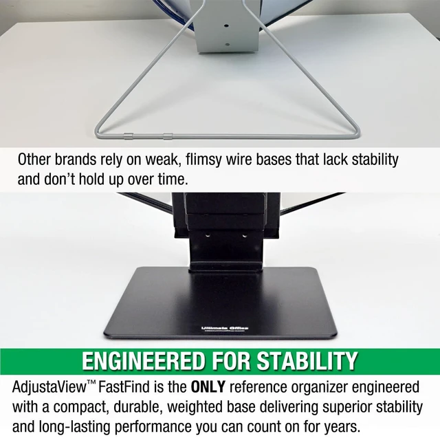 Alt view image 4 of 7 - FASTFIND 10-Pocket Desk Reference Display Organizer, Colors Compact, Heavy-Duty, Weighted Metal Base Takes up Minimial Desk Space While Keeping Your Display Organizer Firmly in Place