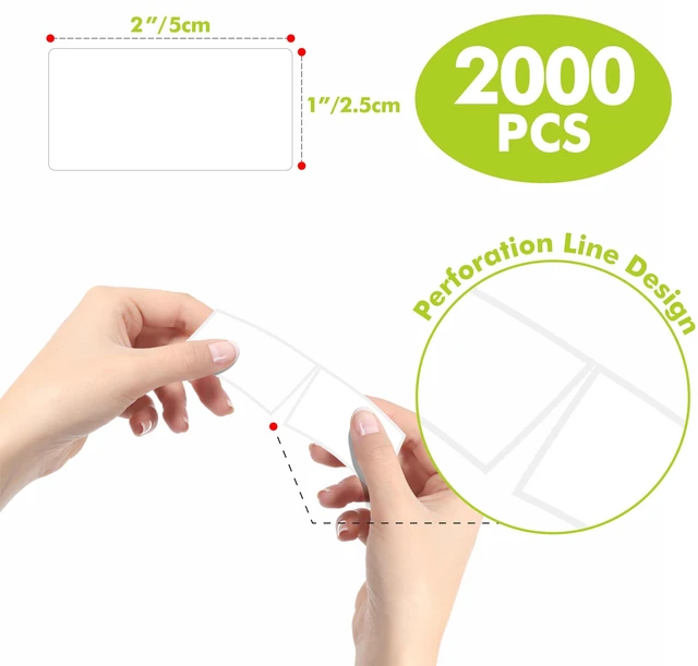 Alt view image 2 of 7 - 2000 Removable Freezer Labels, Water/Oil/Tear Resistant Blank Food Stickers with Perforation Line for Refrigerator, Food Containers, Jars, Pantry Organization (1 x 2, 2 Rolls)