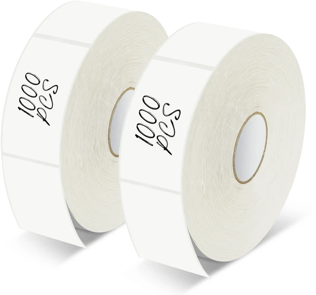 Main image of 2000 Removable Freezer Labels, Water/Oil/Tear Resistant Blank Food Stickers with Perforation Line for Refrigerator, Food Containers, Jars, Pantry Organization (1 x 2, 2 Rolls)