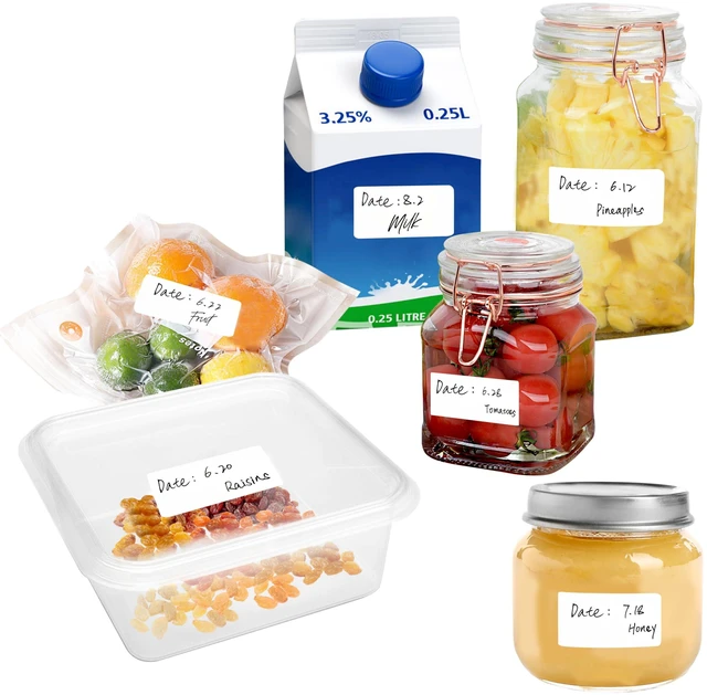 Alt view image 6 of 7 - 2000 Removable Freezer Labels, Water/Oil/Tear Resistant Blank Food Stickers with Perforation Line for Refrigerator, Food Containers, Jars, Pantry Organization (1 x 2, 2 Rolls)