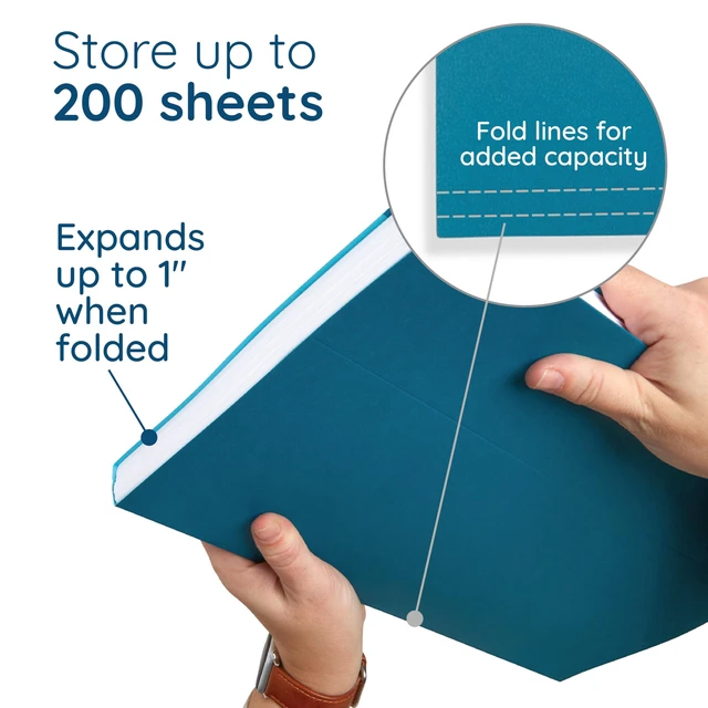 Alt view image 4 of 7 - 25 Hanging File Folders, Legal Size, Jewel Tones Reinforced 11pt, 1/5 Cut Tabs, Tabs and Inserts Included, Color-Coded Filing for Cabinet, Home, and Office