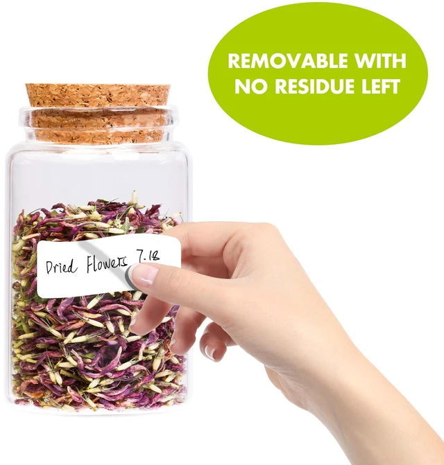 Alt view image 4 of 7 - 2000 Removable Freezer Labels, Water/Oil/Tear Resistant Blank Food Stickers with Perforation Line for Refrigerator, Food Containers, Jars, Pantry Organization (1 x 2, 2 Rolls)