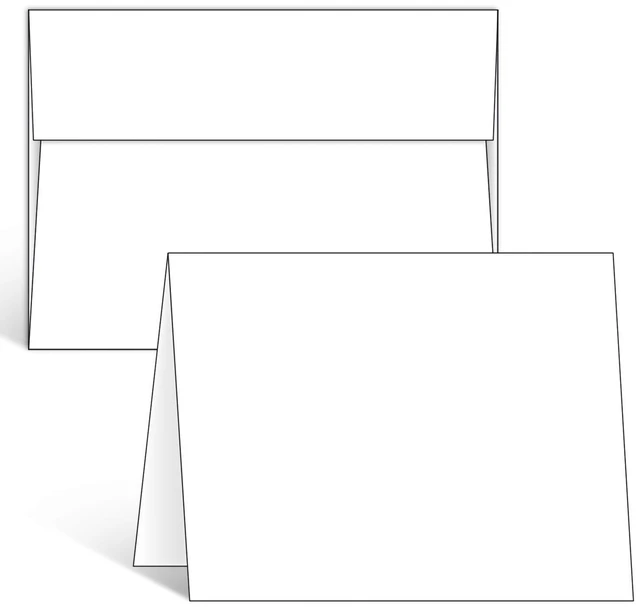 Main image of A7 5 x 7 Blank White Cards and Envelopes 100 Pack 5" x 7" Heavyweight Folded Cardstock and A7 Envelopes for DIY Greeting Cards Wedding Birthday Invitations & All Occasions