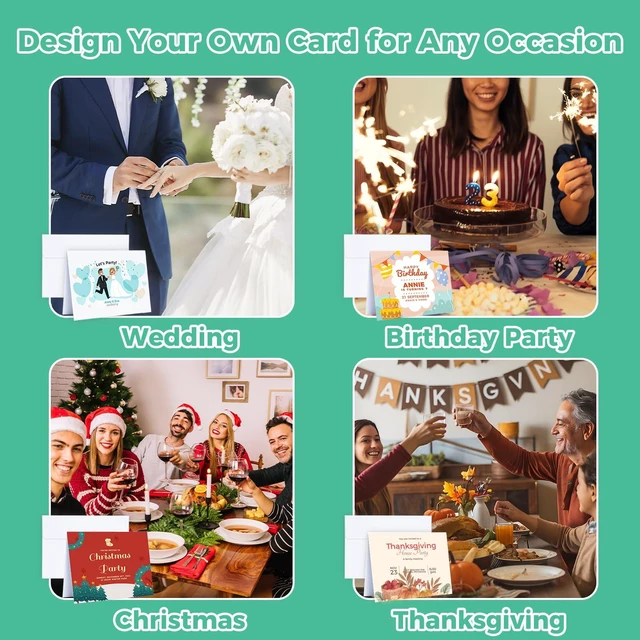 Alt view image 6 of 7 - A2 Blank White Cards and Envelopes 100 Pack, 4.25 x 5.5 Folded Cards FSC Certified Heavyweight Folded Cardstock and A2 Envelopes for DIY Greeting Cards Wedding Birthday Invitations All Occasions