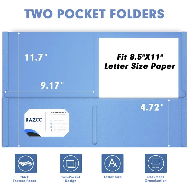 Alt view image 2 of 7 - Two Pocket Folders, 100 Pack File Folders with Pockets Fit Letter Size Paper, Thick Paper File Folder for School Office Business Home, Assorted 10 Colors