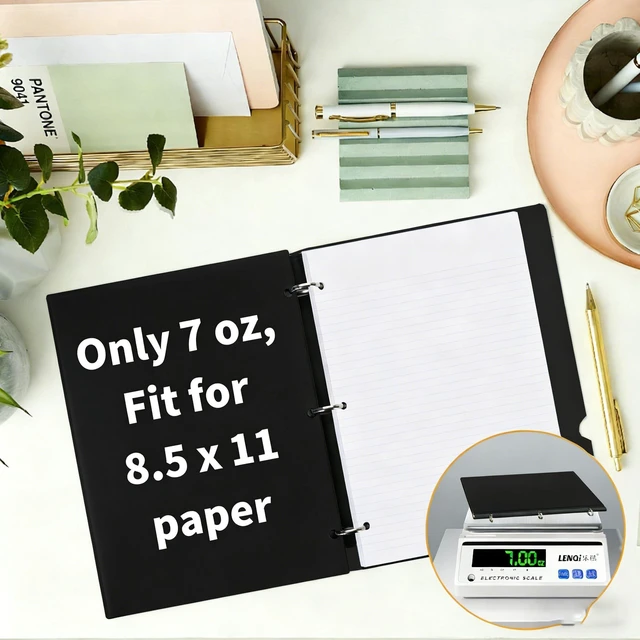 Alt view image 5 of 7 - 4 Pcs 360° Pivotable 3 Ring Binder, Soft 1 inch Binders 3 Ring, Flexible Thin Soft Three Ring Binder Fits 8.5" x 11", for Home, School and Office-Black, White, Blue, Red