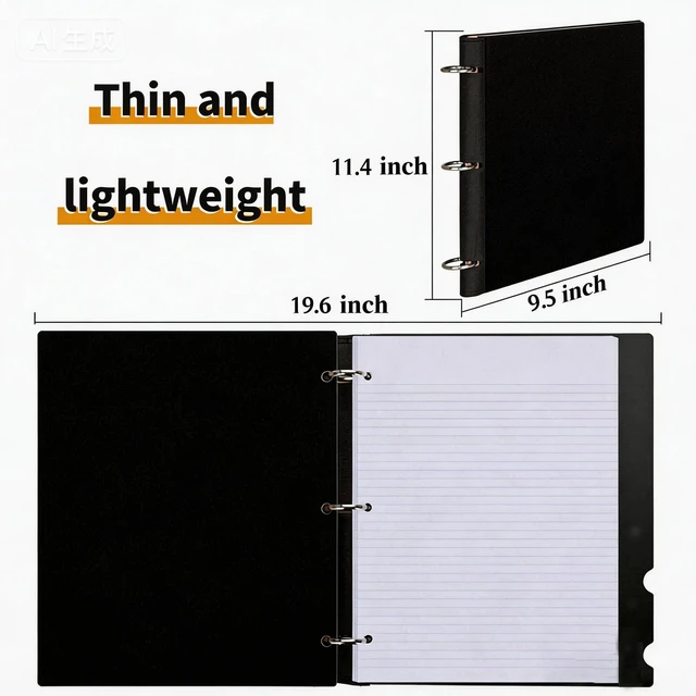 Alt view image 3 of 7 - 4 Pcs 360° Pivotable 3 Ring Binder, Soft 1 inch Binders 3 Ring, Flexible Thin Soft Three Ring Binder Fits 8.5" x 11", for Home, School and Office-Black, White, Blue, Red