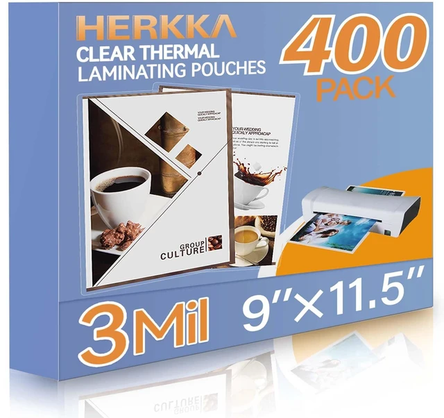 Main image of 400 Pack Laminating Sheets, Holds 8.5 x 11 Inch Sheets, 3 Mil Clear Thermal Laminating Pouches 9 x 11.5 Inch Lamination Sheet Paper for Laminator, Round Corner Letter Size