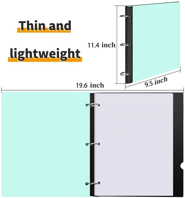 Alt view image 3 of 7 - 4 Pcs 360° Pivotable 3 Ring Binder, Soft 1 inch Binders 3 Ring, Flexible Thin Soft Three Ring Binder Fits 8.5" x 11", for Home, School and Office-Blue, Green, Pink, Purple