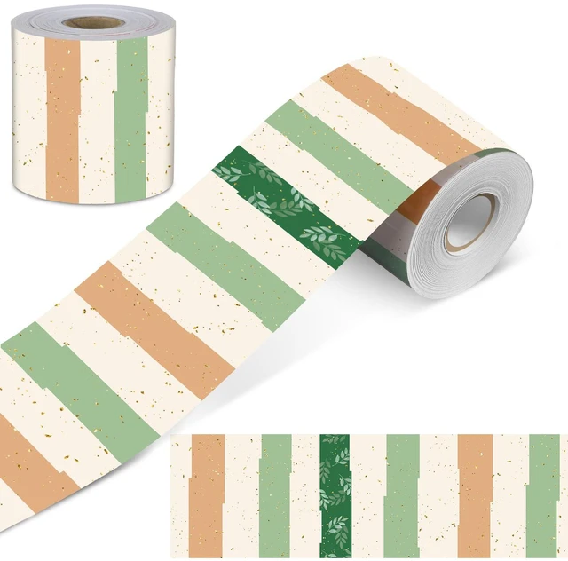 Main image of Classroom Bulletin Board Border Stripe 65 Ft,Sage Green Straight Edge Rolled Paper, Classroom Bulletin Boards Decoration, Teacher Supplies, School Displays, Versatile Home Decor