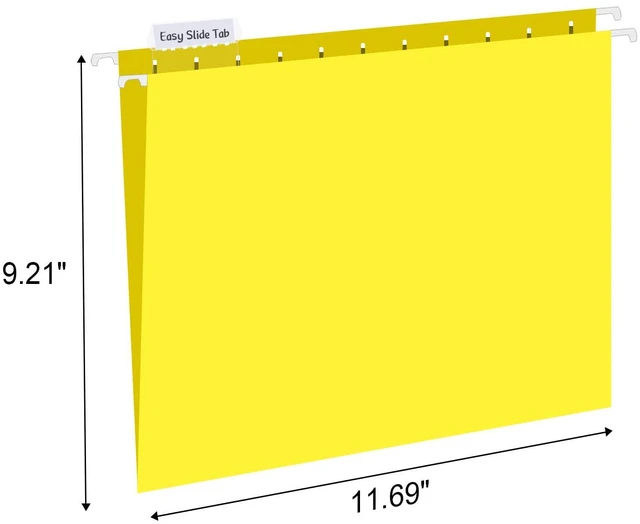 Alt view image 2 of 7 - Hanging File Folders, 60 Pack Reinforced Letter Size Hanging Folders with Heavy Duty 0 Inch Expansion, Designed for Bulky Files, Medical Charts, Adjustable Tabs, Assorted Colors