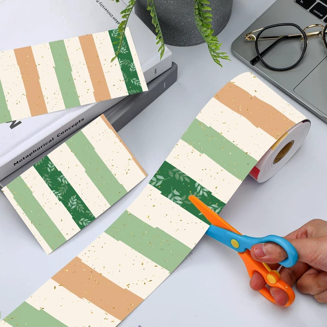 Alt view image 4 of 7 - Classroom Bulletin Board Border Stripe 65 Ft,Sage Green Straight Edge Rolled Paper, Classroom Bulletin Boards Decoration, Teacher Supplies, School Displays, Versatile Home Decor