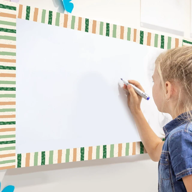 Alt view image 5 of 7 - Classroom Bulletin Board Border Stripe 65 Ft,Sage Green Straight Edge Rolled Paper, Classroom Bulletin Boards Decoration, Teacher Supplies, School Displays, Versatile Home Decor