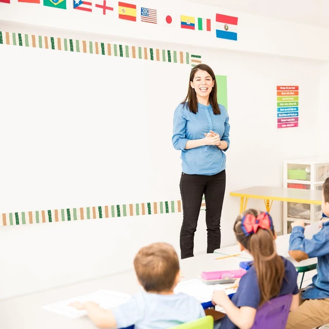 Alt view image 6 of 7 - Classroom Bulletin Board Border Stripe 65 Ft,Sage Green Straight Edge Rolled Paper, Classroom Bulletin Boards Decoration, Teacher Supplies, School Displays, Versatile Home Decor
