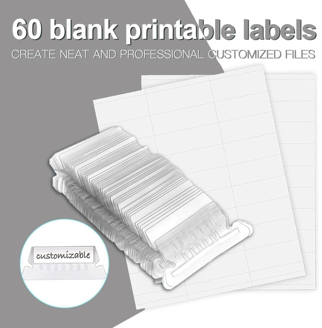Alt view image 5 of 7 - Hanging File Folders, 60 Pack Reinforced Letter Size Hanging Folders, Designed for Bulky Files, Filing Cabinet, 1/5-Cut Adjustable Tabs (Gray)