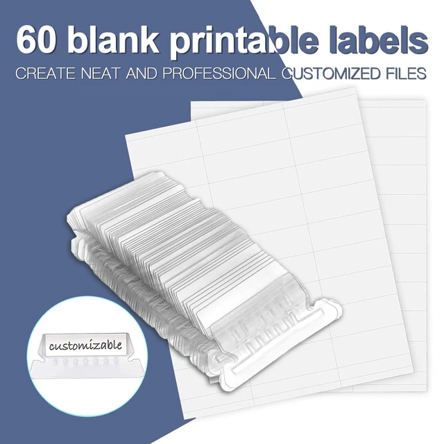 Alt view image 5 of 7 - Hanging File Folders, 60 Pack Reinforced Letter Size Hanging Folders, Designed for Bulky Files, Filing Cabinet, 1/5-Cut Adjustable Tabs (Blue)