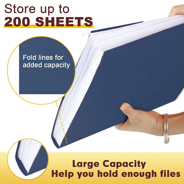 Alt view image 6 of 7 - Hanging File Folders, 60 Pack Reinforced Letter Size Hanging Folders, Designed for Bulky Files, Filing Cabinet, 1/5-Cut Adjustable Tabs (Blue)