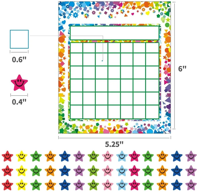Alt view image 2 of 7 - 100 Pack Incentive Reward Chart for Students, 2 Designs Incentive Behavior Chart with 2400 Star Stickers Students Chore Sticker Chart at Home